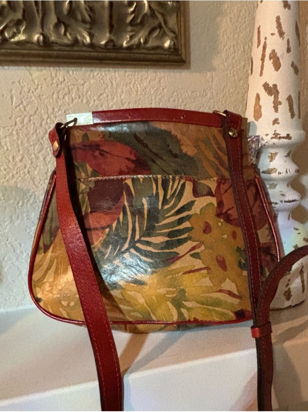 ✨ Patricia Nash Leather Crossbody Floral Leaf Print / Boho Luxe✨ - Picture 5 of 16